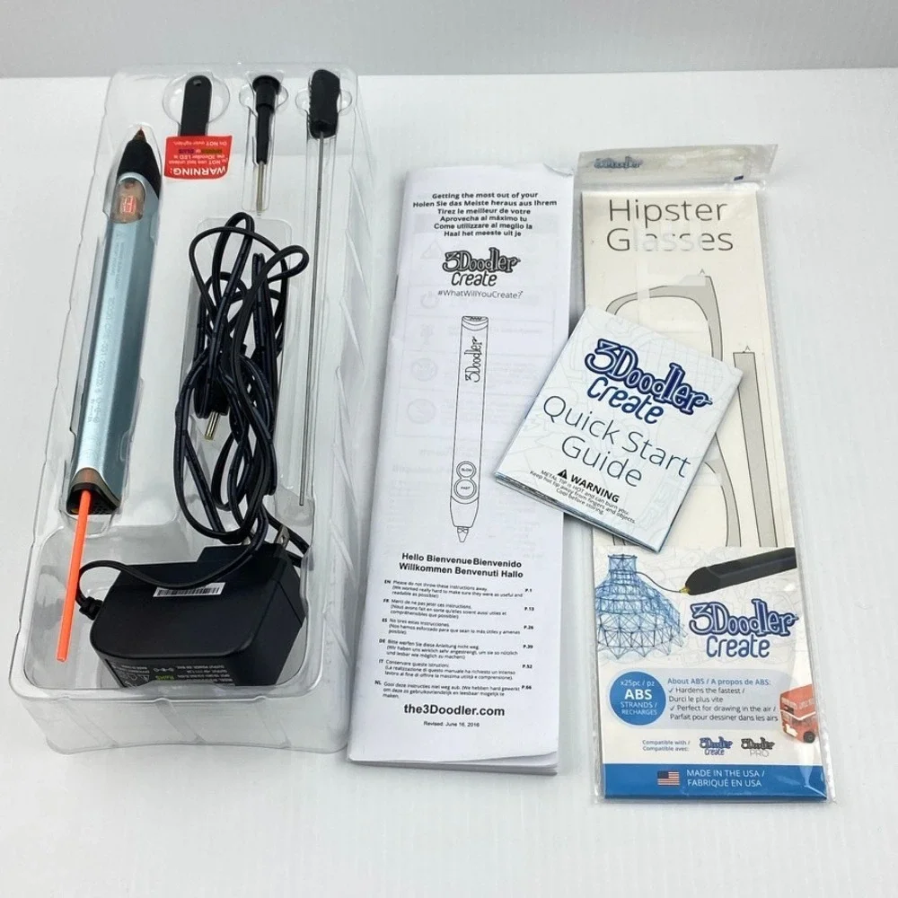 3Doodler Create 3D Printing Pen Powder Blue Aluminum Pen Kit *NO Strands* - Picture 2 of 10